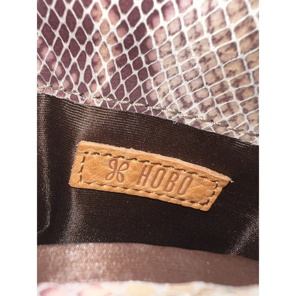 Hobo‎ Leather Sandsnake Crossbody Foldable Magnetic Zip Adjustable Handbag